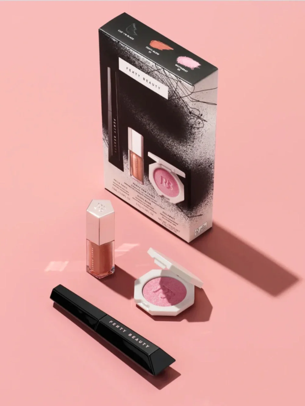 NWB Fenty Beauty FENTY FAM FAVES 3-PIECE EYE, LIP + HIGHLIGHTER SET